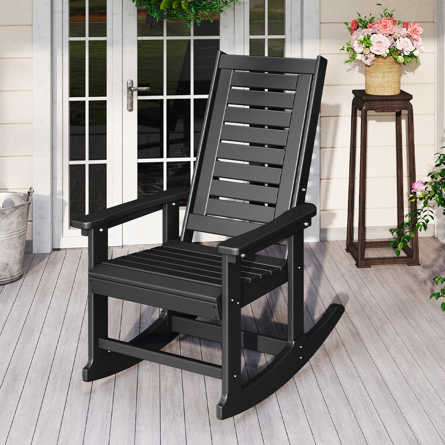 Plum Rocker Dovecove Plumville Outdoor Rocker Chair | Wayfair