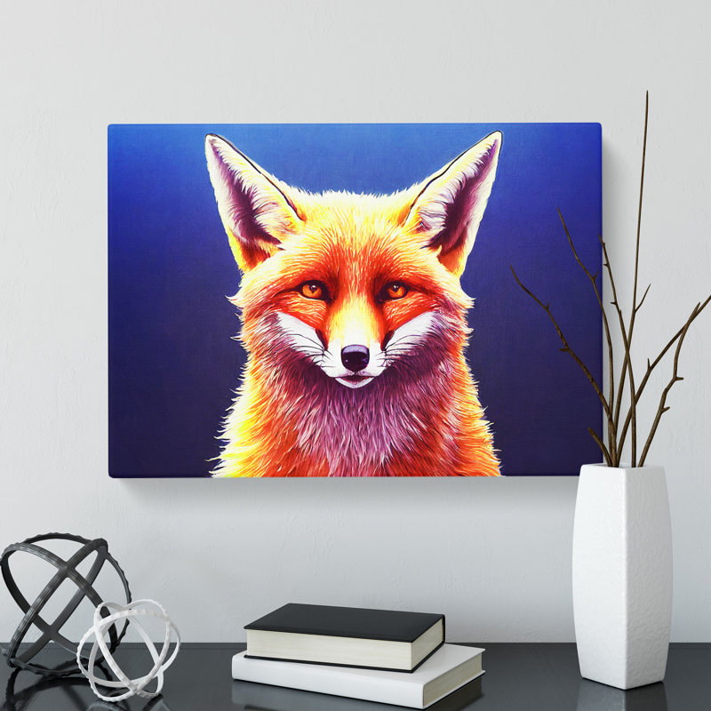 Unique Fox - Wrapped Canvas, 35cm H x 50cm W x 3cm D