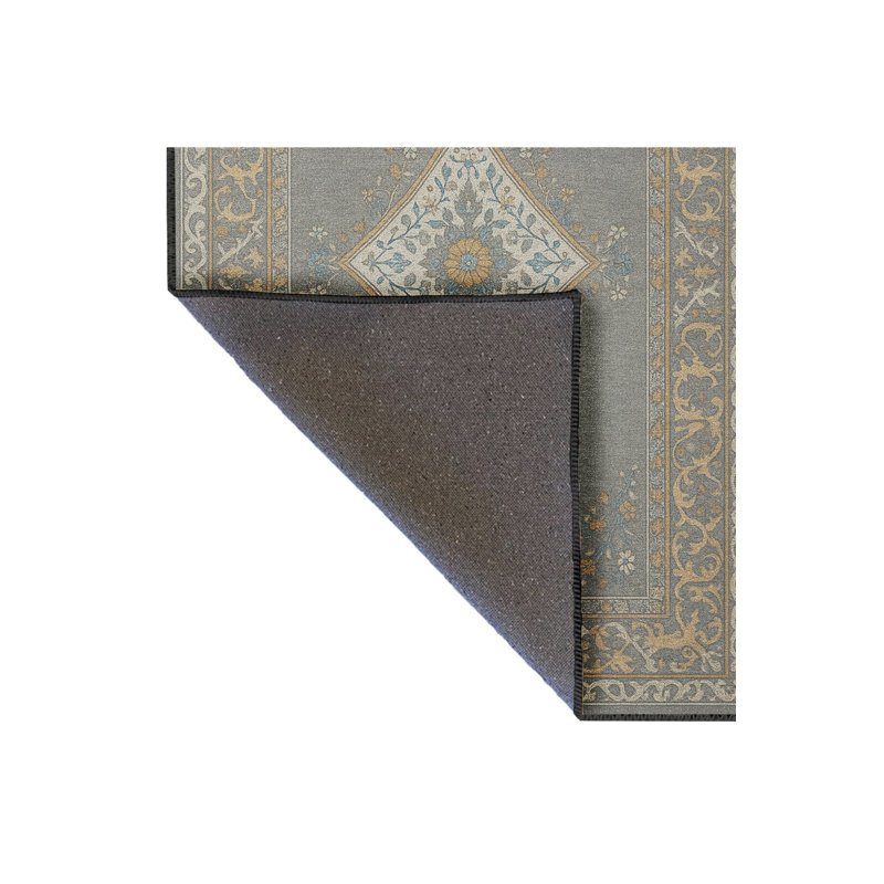 Tapis gris tissé traditionnel Mosso, 3 pi 11 po x 5 pi 11 po