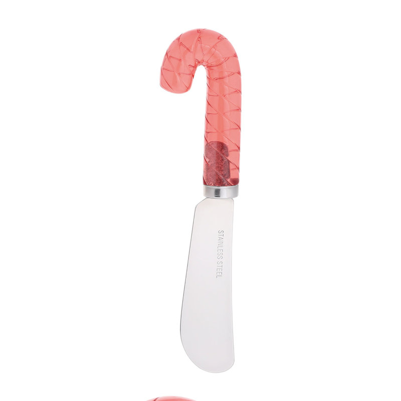 Candy Cane Transparent Polyresin Cheese Spreader, S4
