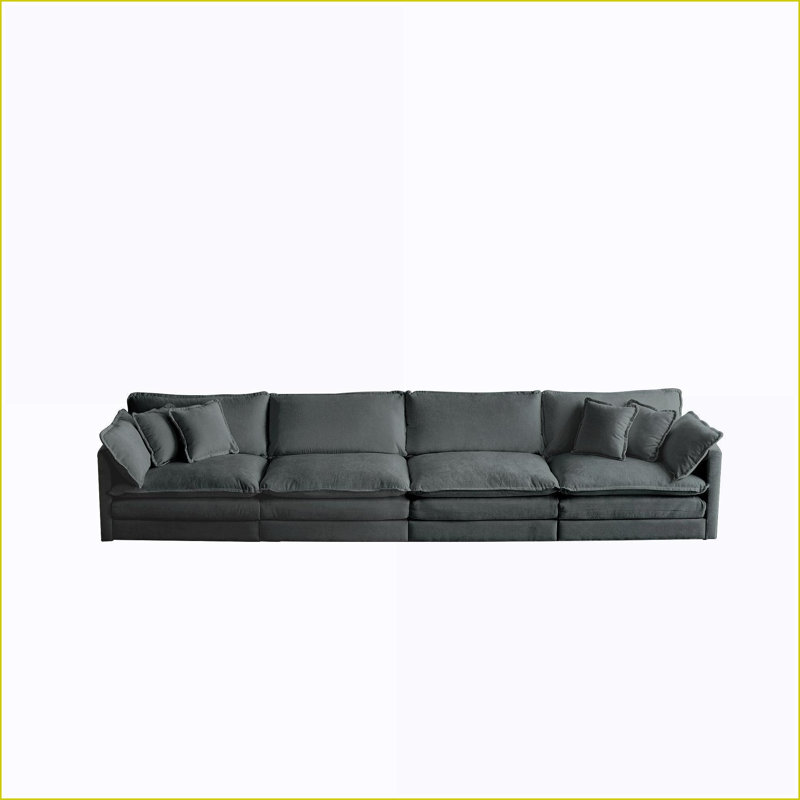 Canapé modulaire modulaire en bois de chenille gris anthracite 4 places pour salon | Chenille | Standard