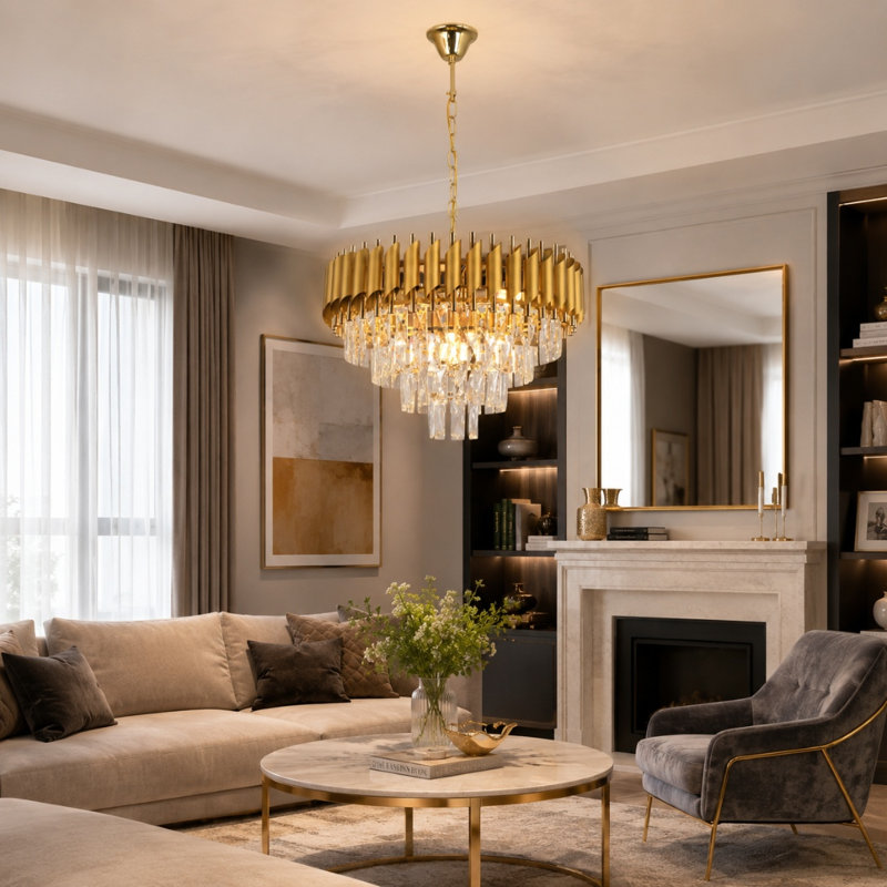9 - Light Chandelier, Gold