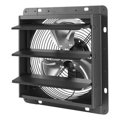10 in Shutter Exhaust Fan Wall-Mount Automatic Louvers Variable Speed, 874 CFM Ventilation and Cooling for Attic, Sturdy Steel Housing, Low Noise, AC Motor, Garage, Barn, Greenhouse, Workshop