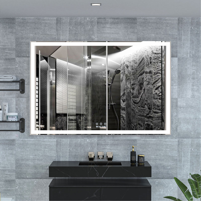 Miroir mural de salle de bain surdimensionné 60X40 pouces