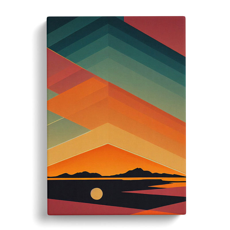 Adsila Sunset Block Colour - Wrapped Canvas, 76cm H x 50cm W