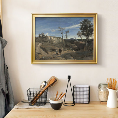 Paysage italien avec des cavaliers-Jean-Baptiste-Camille Corot-Toile tendue avec châssis-c. Milieu du 19e siècle