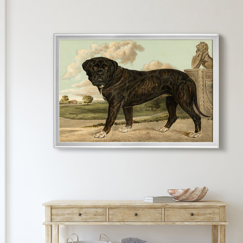 Mastiff - cadre photo, reproduction d'art sur toile, H 30,5 po x l 42,5 po x P 1,5 po, Argent