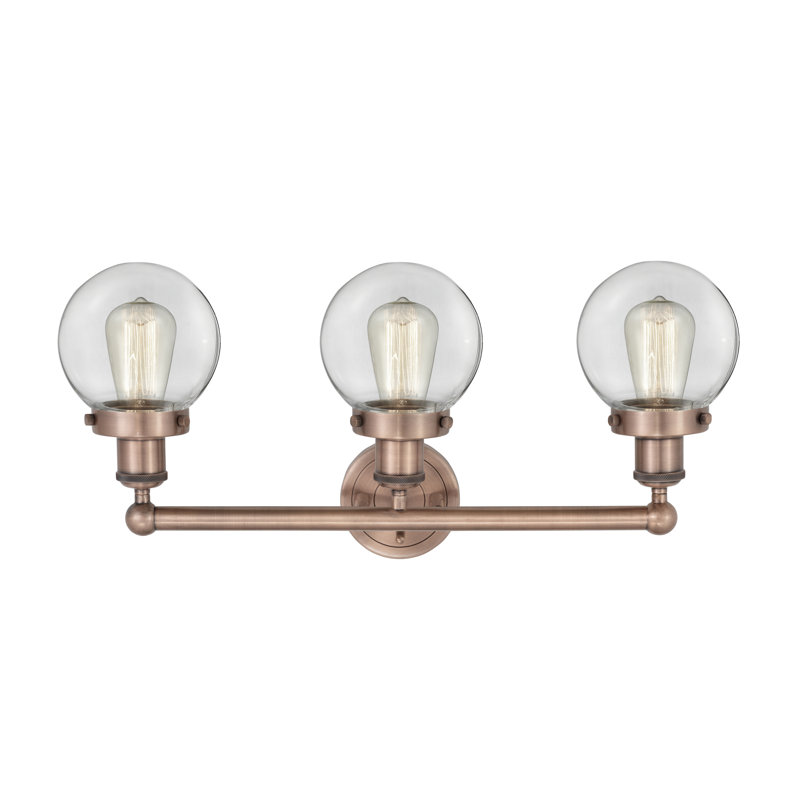 Alphonsa 3 - Light Dimmable Vanity Light, Clear, Antique Copper