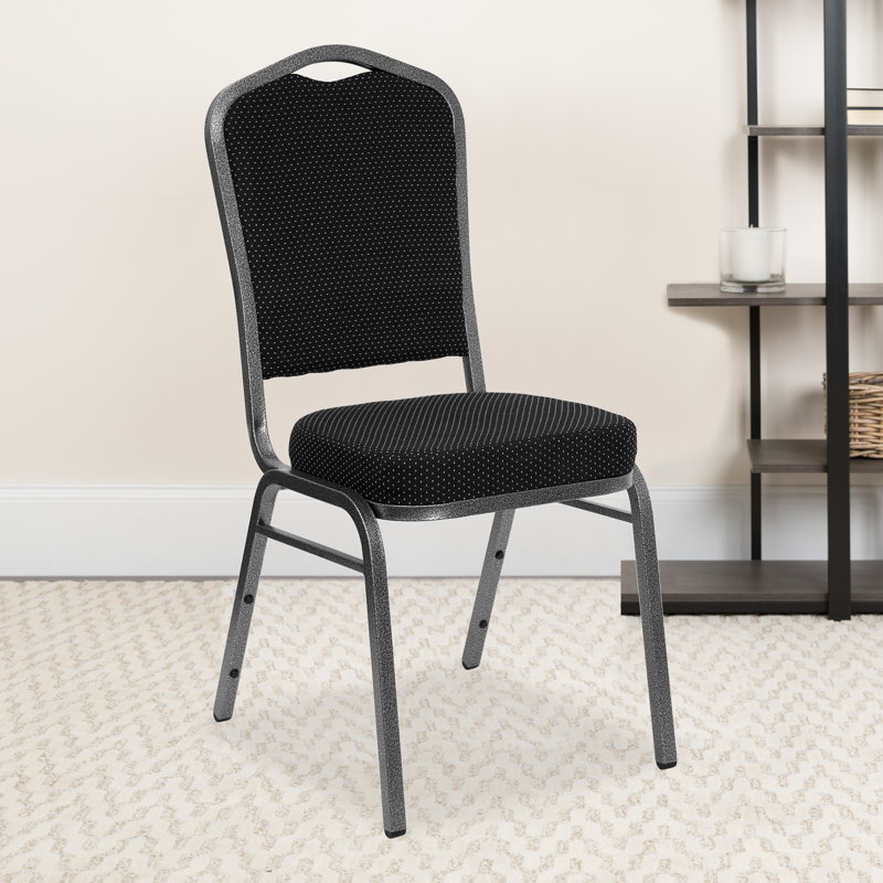 Chaise de banquet empilable Oliverson, Structure veinée cuivre, Vinyle brun clair, 4