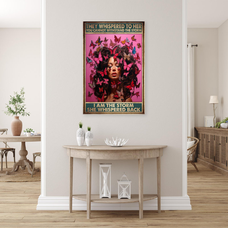 «Woman I Am The Storm», reproduction d'art graphique sur toile tendue, H 36 po x l 24 po x P 1,25 po