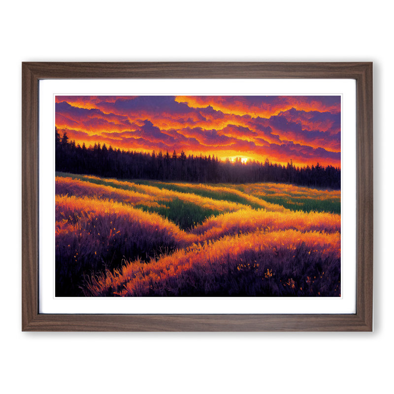 Spring Forest Sunset View - Framed Print, 46cm H x 64cm W x 2cm D