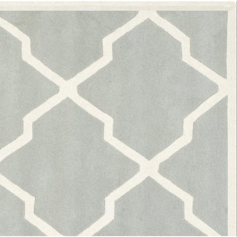 Carolene Hand Tufted Wool Geometric Rug, Square 7'