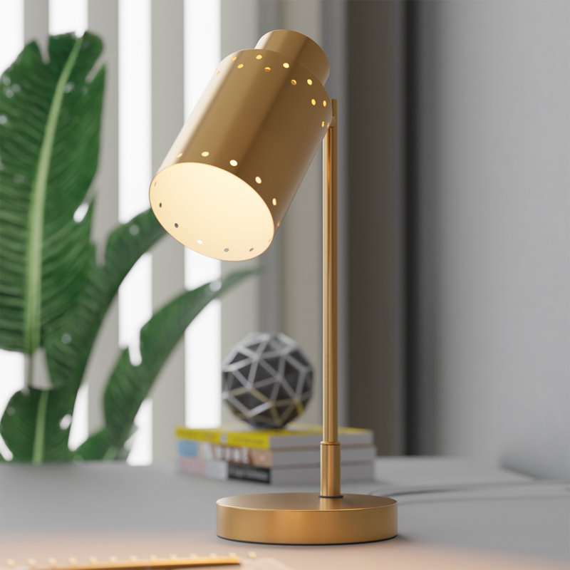 15" Brass Metal Desk Lamp