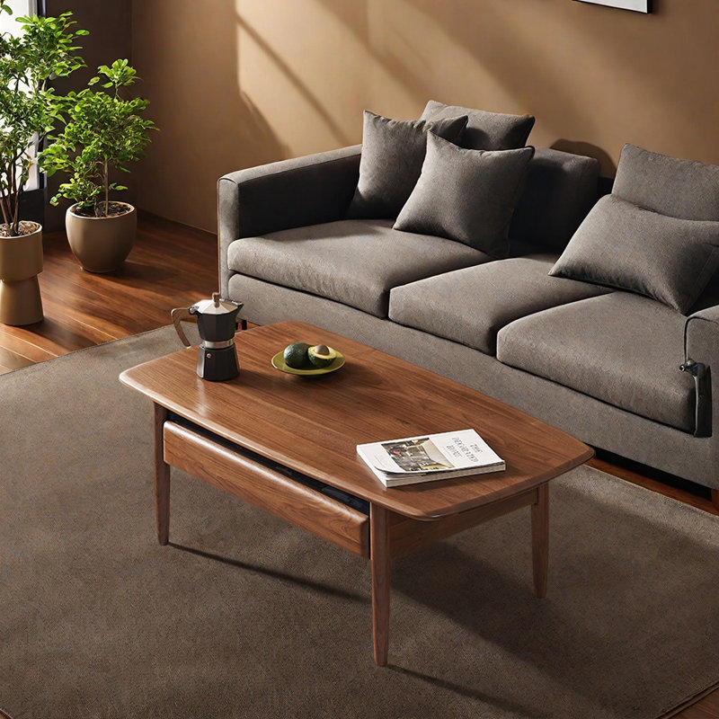 Solid wood modern minimalist coffee table