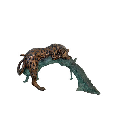 Leopard Bronze Garden Statue