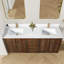 Meuble-lavabo double de 72 po avec plateau en pierre de quartz blanc Jakarta-808816744-808816747