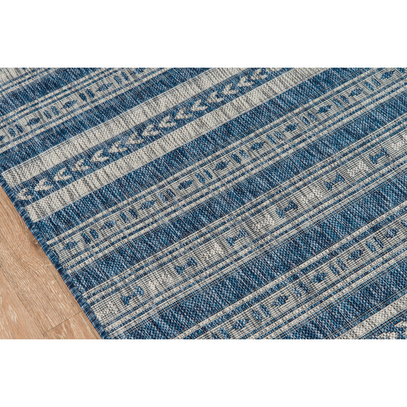 Joyrell Striped Machine Woven Rug, Rectangle 6'7" x 9'6"