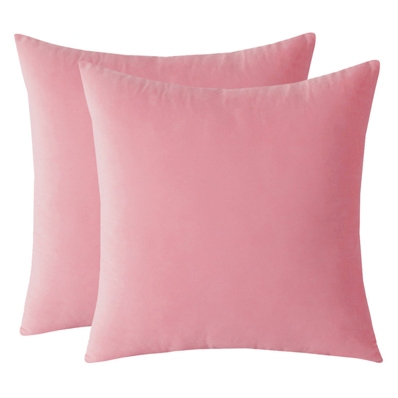 Velvet Reversible Pillow Cover, Bright Pink, 16"H x 16"W, Cotton