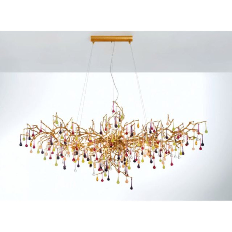 Lustre Light Bijout Branches, Or rose, gris, 30” Length x 18" Wide x 24" Height