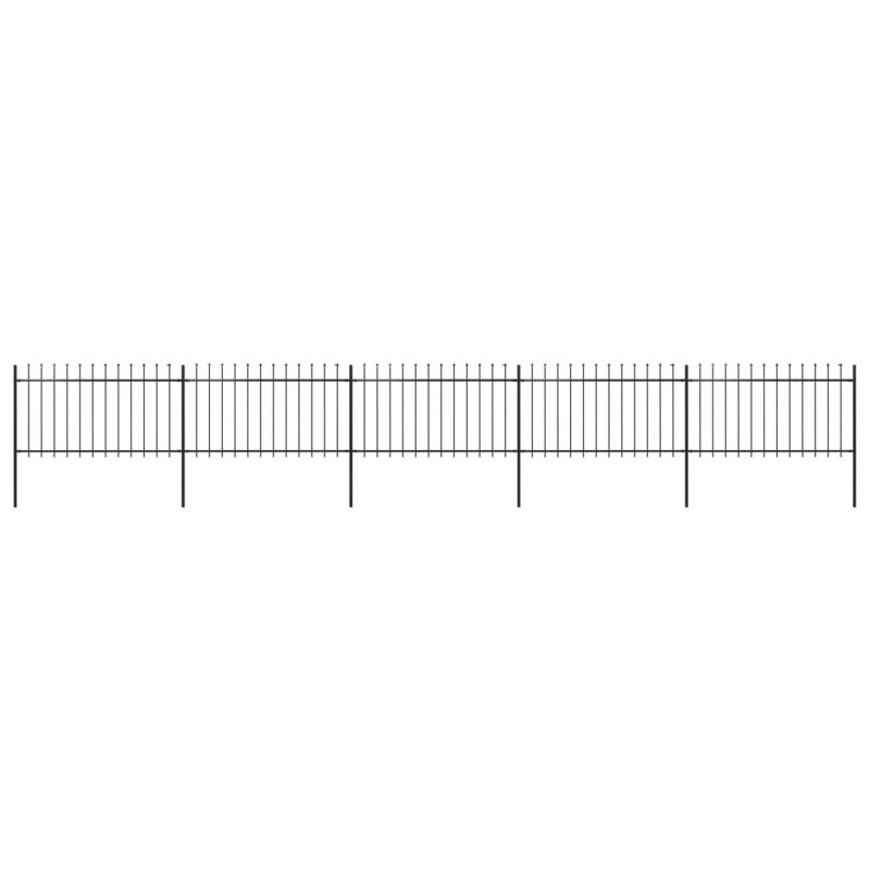 Sittig 100cm H x 890cm W Black Metal Border Fence