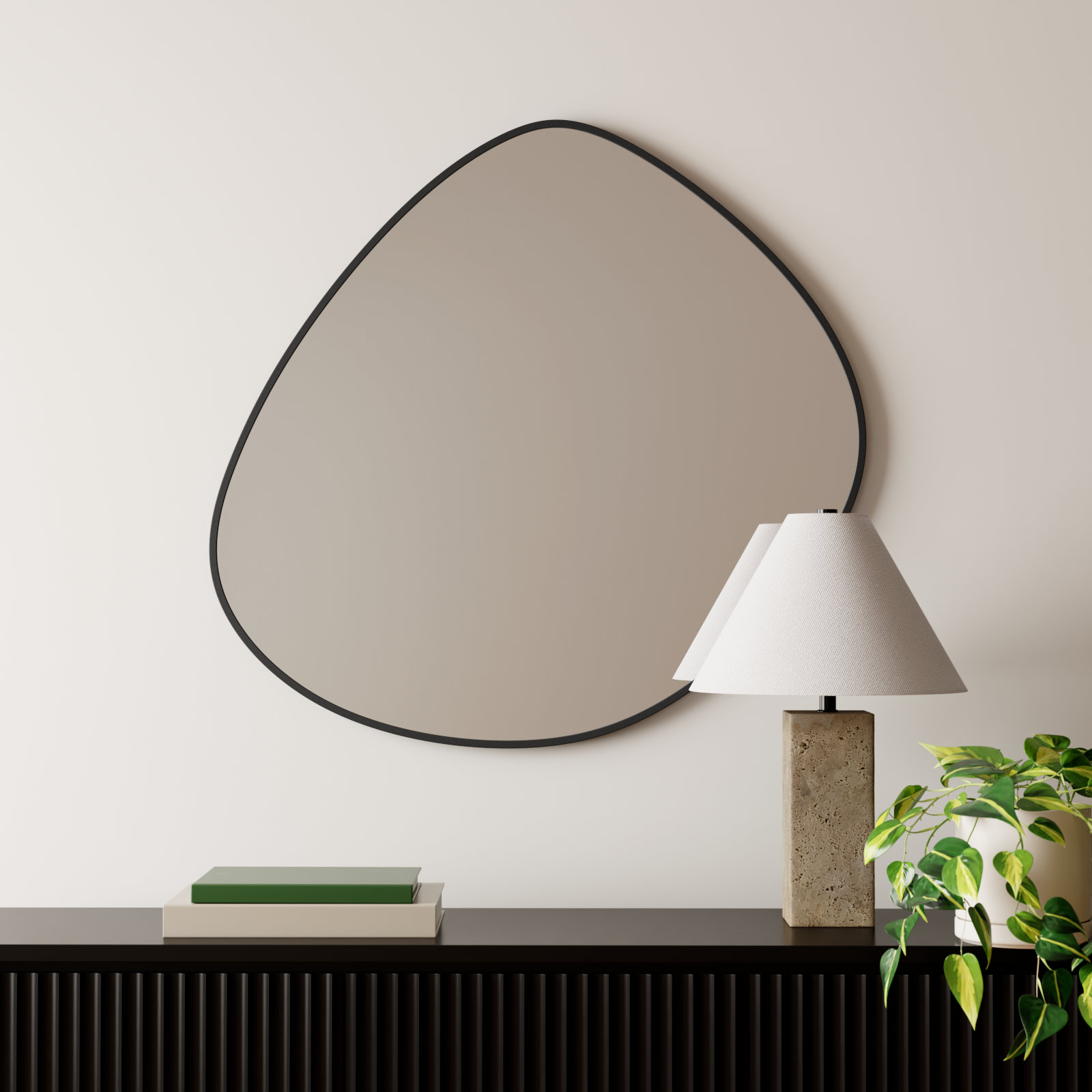 Eastie Metal Mirror, Black, 37" x 36"