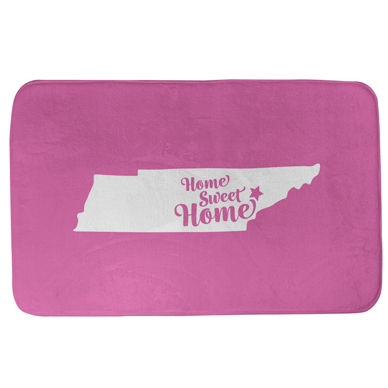 Tapis de bain antidérapant Colors, L 17 po x L 21 po, Vert, Home sweet Tennessee