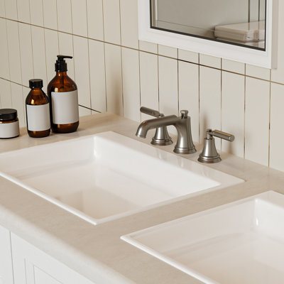 Widespread Double Handle 3 Hole Bathroom Faucet