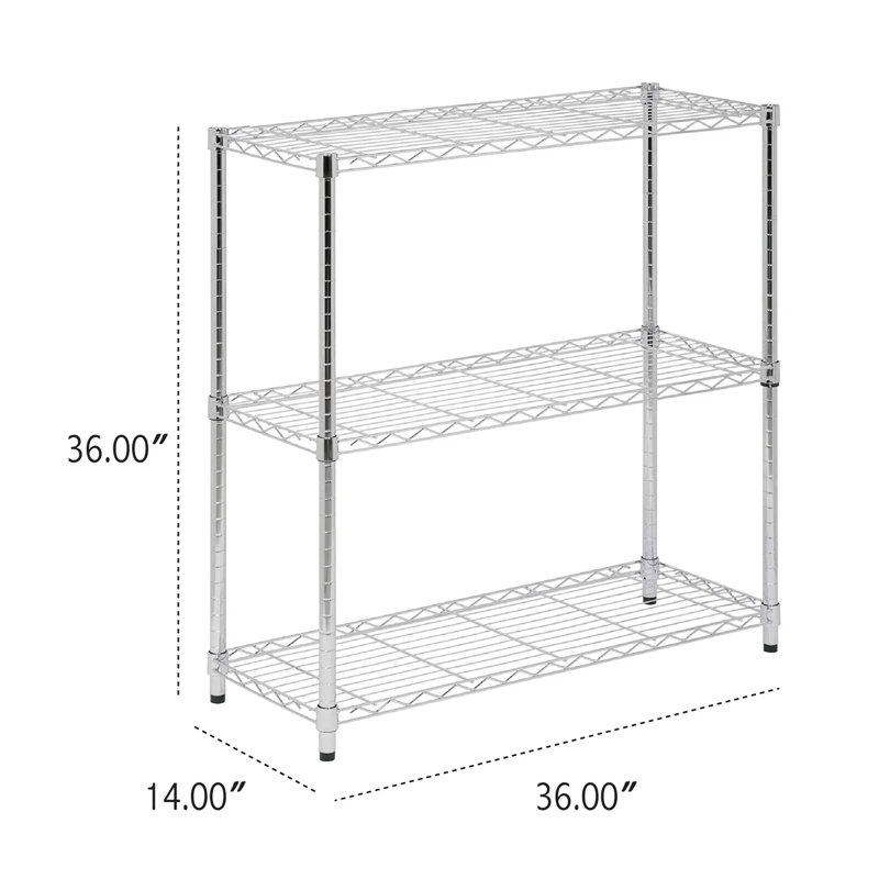 3-Tier Assembled Foldable Corner Shelving Unit, 3-Tier, Black