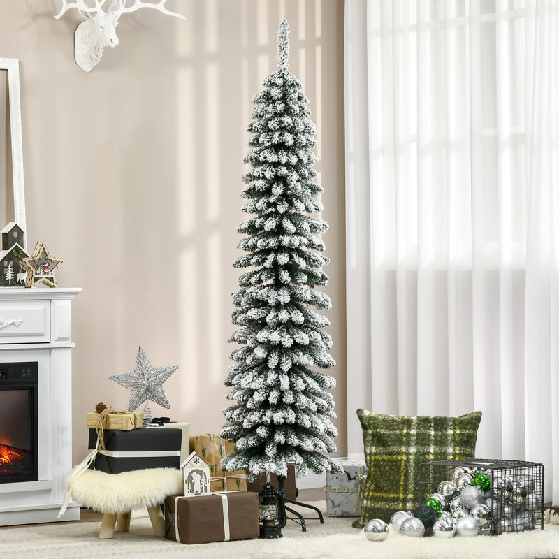 Grand arbre de Noël artificiel enneigé, 6'