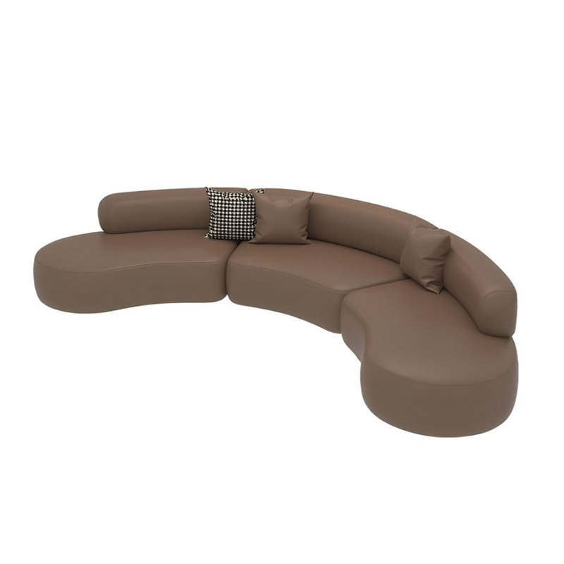 Canapé de loisir nordique luxueux, H 29,52 po x l 141,73 po x P 35,43 po, 6, Café
