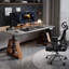 Bureau debout gris en pierre frittée-504795624