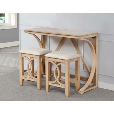 Space-Saving Counter Height Set with Dual USB Charging Ports