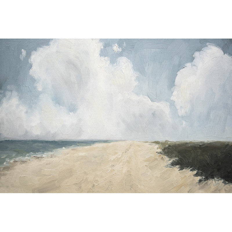 «Beach Stroll» par Marian Parsons - peinture sur toile tendue, H 8 po x l 12 po x P 1,25 po