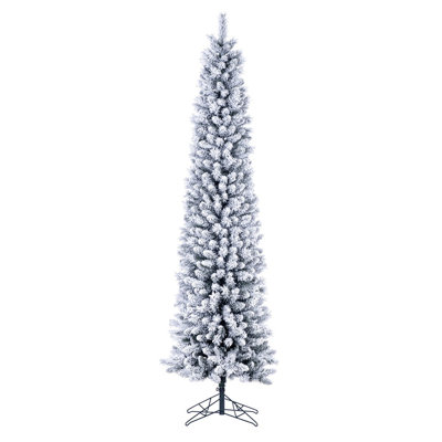 Arbre de Noël artificiel en forme de crête floqué avec extrémités en PVC réalistes, branches rétractables enveloppées, support d'arbre en métal pliant