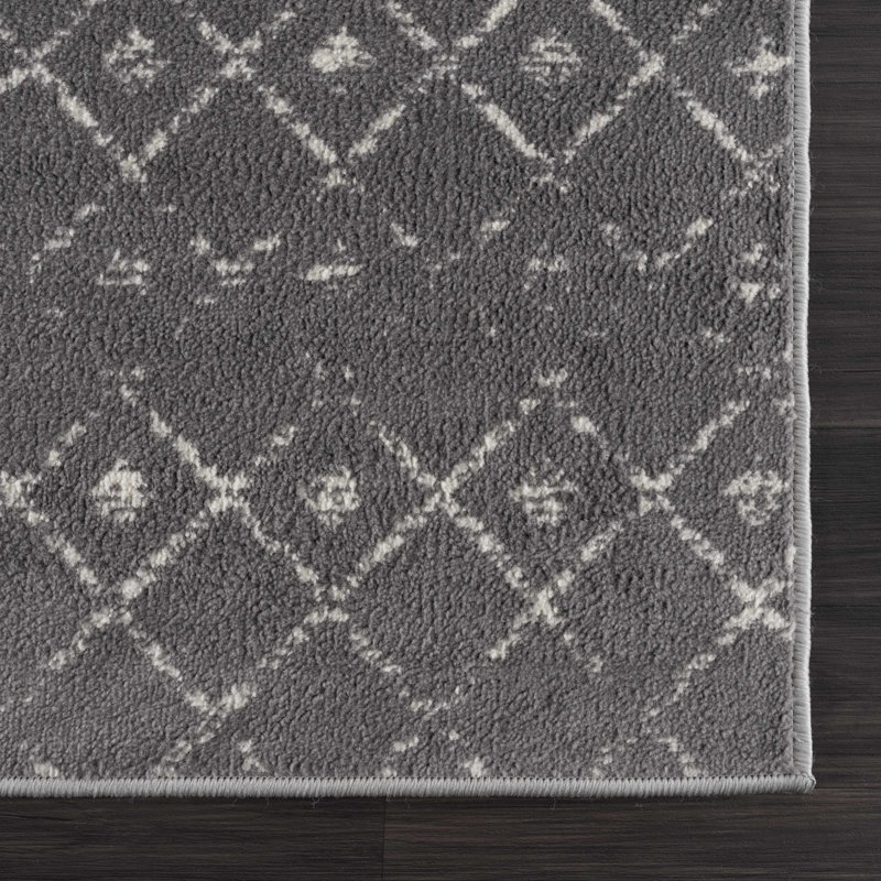 Dounia Southwestern Indoor Rug, Dark Gray, Rectangle 7'10" x 10'