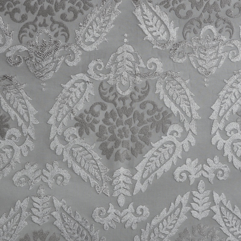 Panneau de rideau simple en jacquard tricoté avec œillets Amelia, l 50 po x L 108 po, Gris