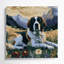 «Dogs Saint Bernard», art mural sur toile bleue-2132773492