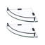 Paquet de 2 tablettes d'angle flottantes en verre trempé pour salle de bain avec rail et fixation murale-372133246