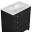 Meuble-lavabo autoportant de 30 po avec lavabo en céramique, cadre en bois massif, porte à fermeture en douceur et 3 tiroirs-990655639