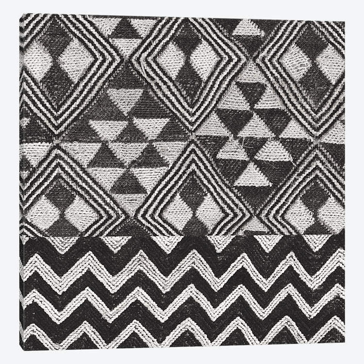 « kuba chiffon tapis ii, b&w », reproduction d’impression sur toile, H 12 po x l 12 po x P 0,75 po, Toile tendue