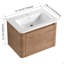 Meuble-lavabo mural 28 po avec lavabo en céramique blanche et porte à fermeture en douceur, emballage KD, contreplaqué