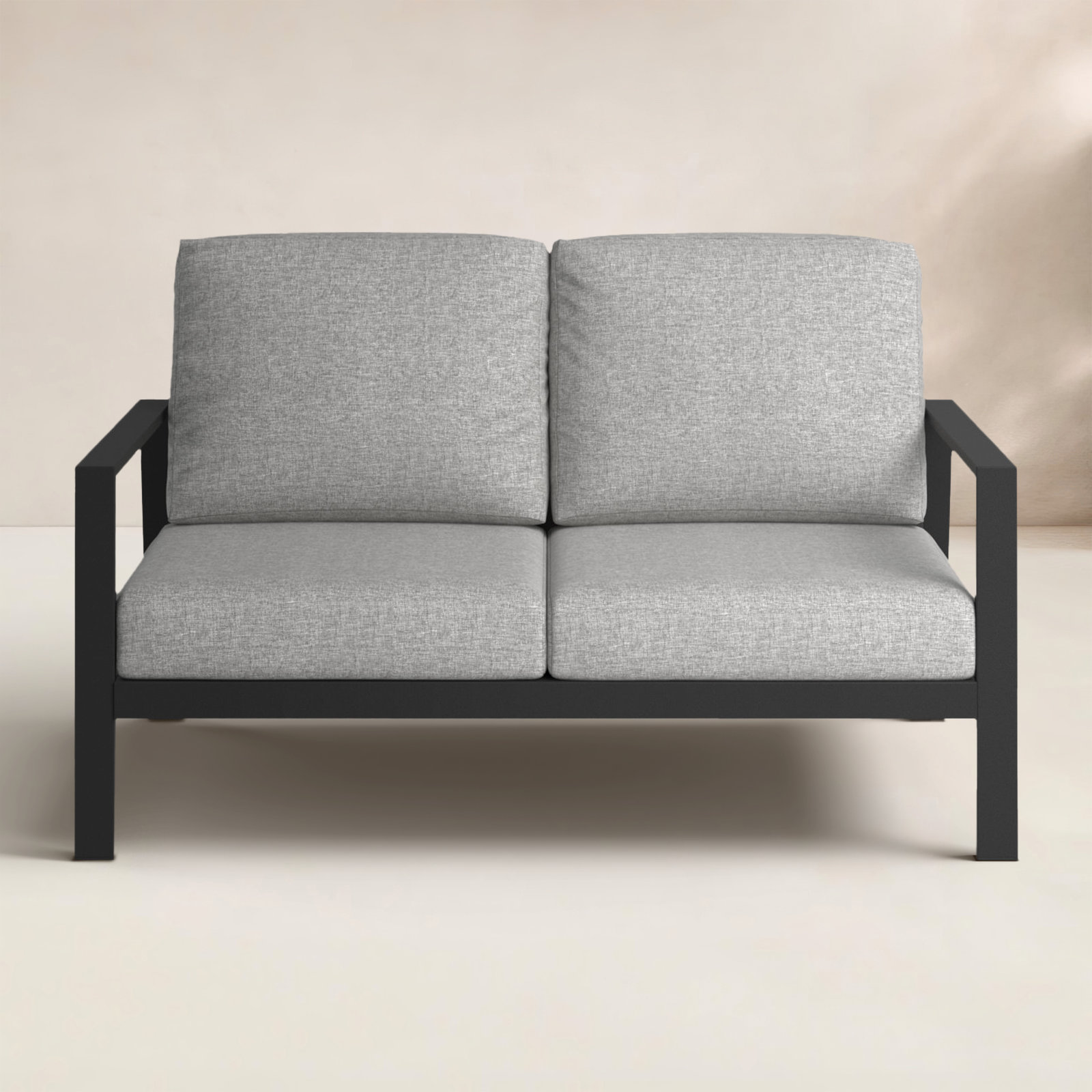 Townsend 55'' Wide Outdoor Loveseat with Sunbrella Cushions, Canvas Granite Sunbrella® Canvas, No, None