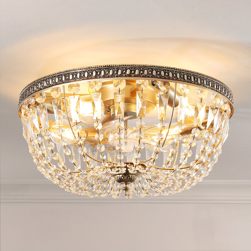19-Inch Modern Crystal Ceiling Fan With Light