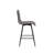  25-Inch Faux Leather Swivel Counter Stool, 360-Degree Rotation with Matte Black Metal Base, Grey
