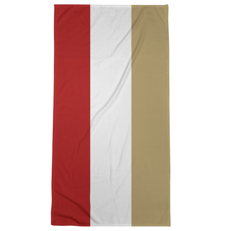 Bath Towel, Red/Ivory/Tan