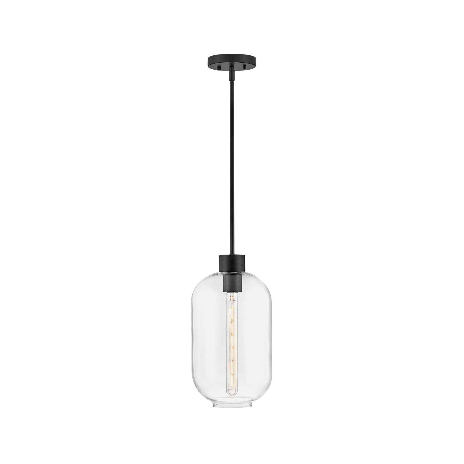 Carlene Single Light Glass Pendant, Black