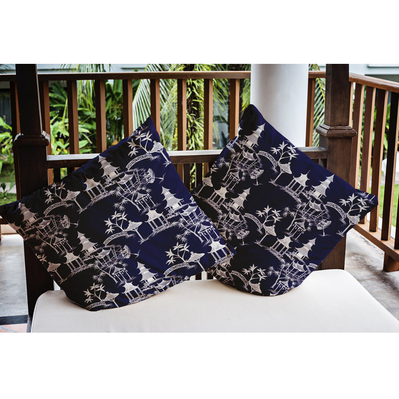 Housse et insert de coussin carré intérieur / extérieur Palm Beach Chinapezka, 20 po x 20 po, Mauve foncé