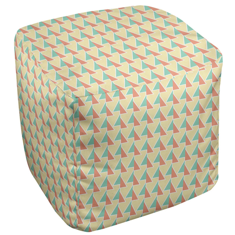 Repose-pieds cube à motif shifted arrows, Vert / orange, H 18 po x l 18 po x P 18 po