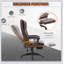 Fauteuil de bureau de massage à haut dossier avec vibration à 6 points, 5 modes, fauteuil de direction, fauteuil pivotant en cuir PU avec dossier inclinable et repose-pieds rétractable-1295305333