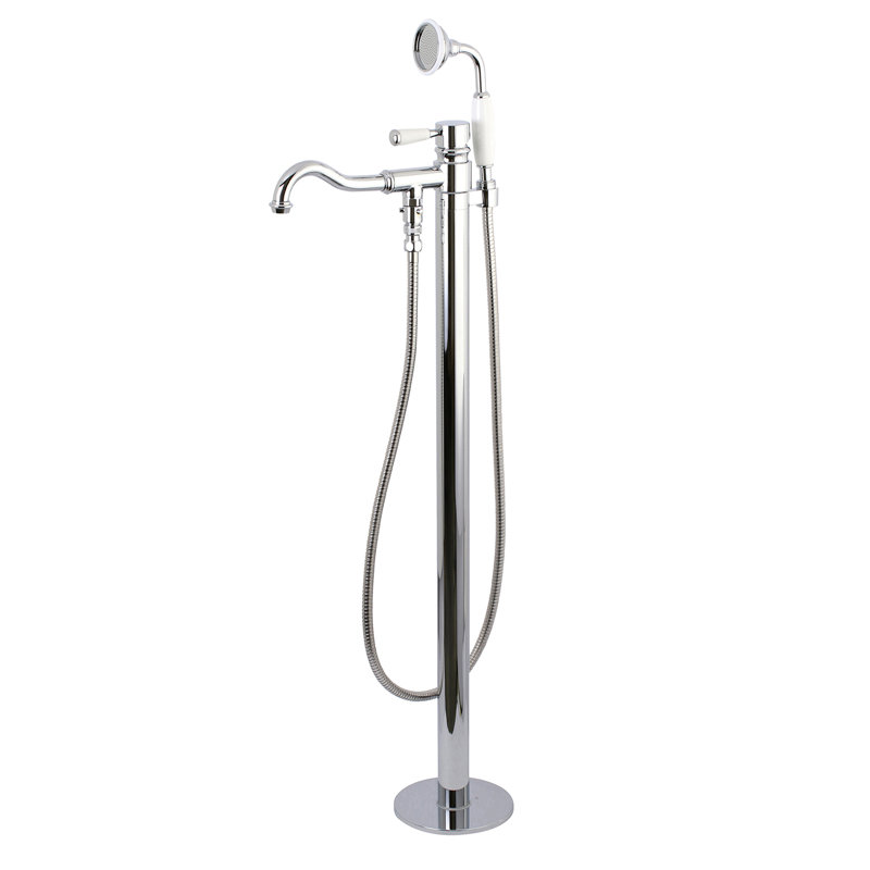 Kingston Brass Paris Single-Handle 1-Hole Freestanding Tub Faucet with Hand Shower, Chrome